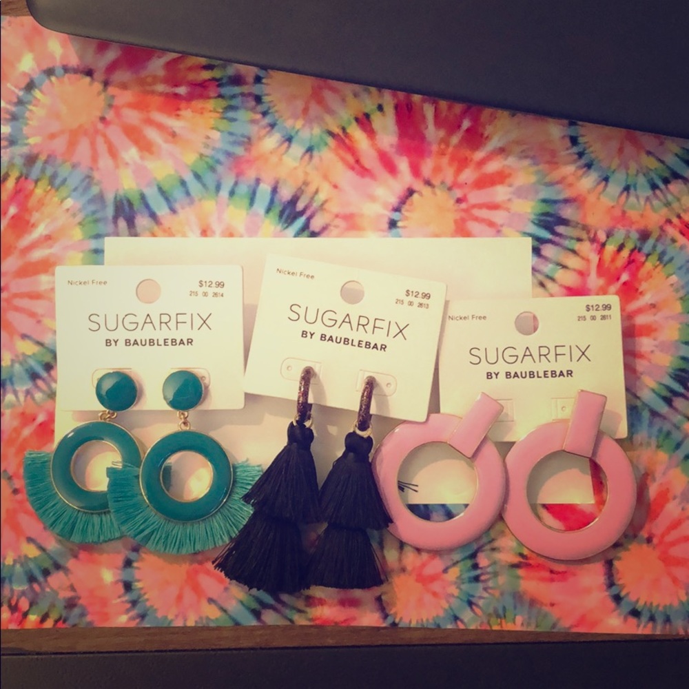 Sugarfix Brand, 3 different fashion earrings/NWT